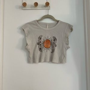 FP MOVEMENT YOGA WAFFLE KNIT CROP TOP